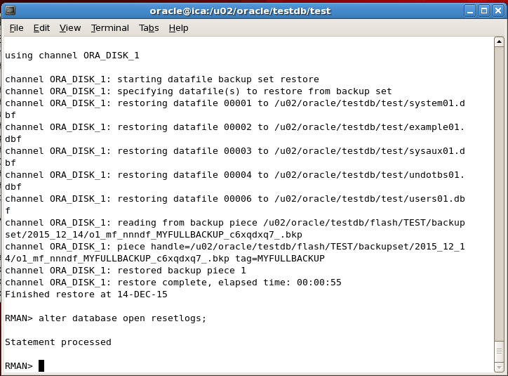 How to open database using RMAN