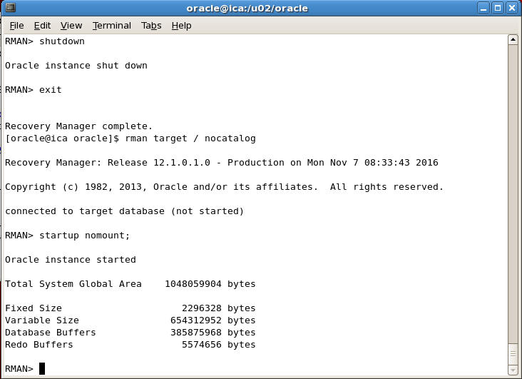 shutdown and restart instance